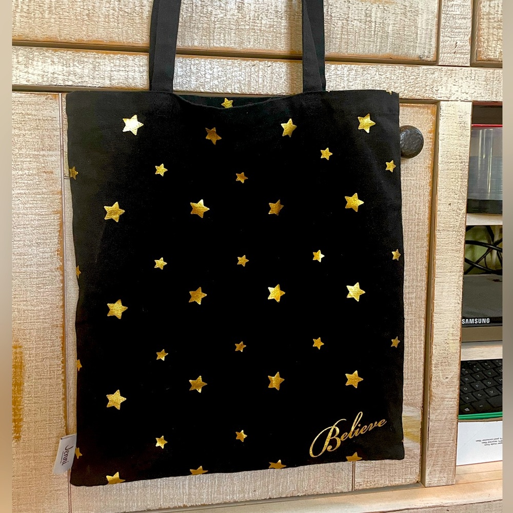 BLACK TOTE WITH STARS 🌟⬛️